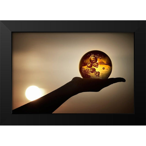 Soleil en verre Black Modern Wood Framed Art Print by Steger, Uwe