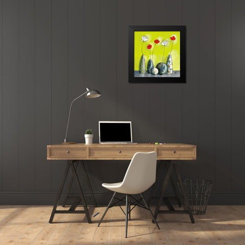 Youzu Black Modern Wood Framed Art Print by Maurier, Geraldine