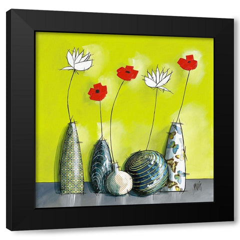 Youzu Black Modern Wood Framed Art Print by Maurier, Geraldine