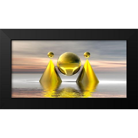 The Door Dawn Black Modern Wood Framed Art Print by Hillert, Peter