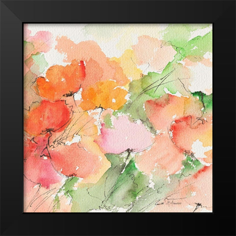 Coquelicots Black Modern Wood Framed Art Print by Manero, Annie