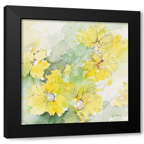 Fleurs du soleil I Black Modern Wood Framed Art Print with Double Matting by Manero, Annie