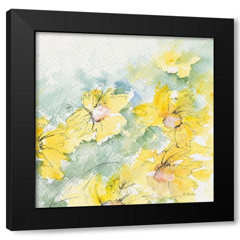 Fleurs du soleil II Black Modern Wood Framed Art Print with Double Matting by Manero, Annie