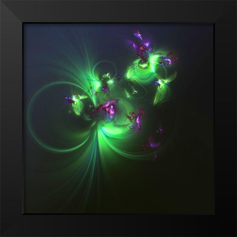 Orphe Black Modern Wood Framed Art Print by REVILO