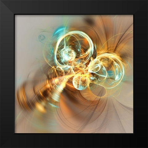 Bubles Black Modern Wood Framed Art Print by REVILO