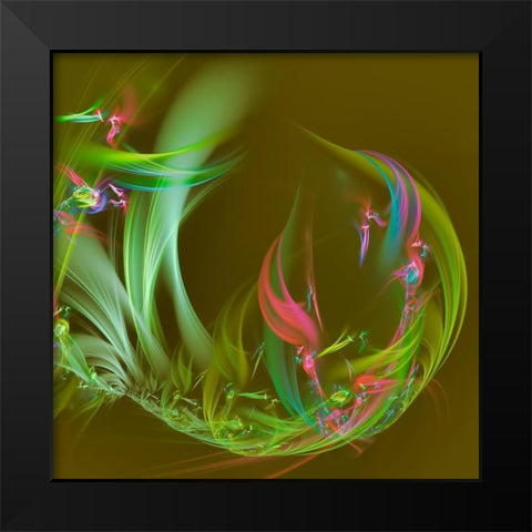 Chahut II Black Modern Wood Framed Art Print by REVILO