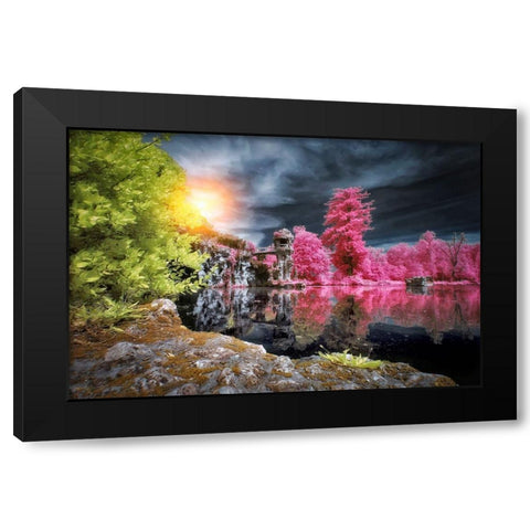 Majolan Black Modern Wood Framed Art Print with Double Matting by Gee, Tonee