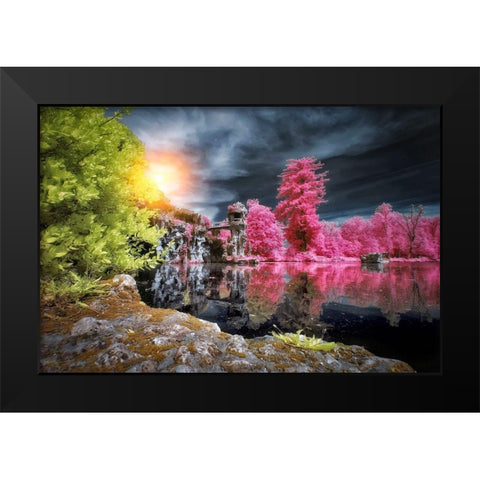 Majolan Black Modern Wood Framed Art Print by Gee, Tonee