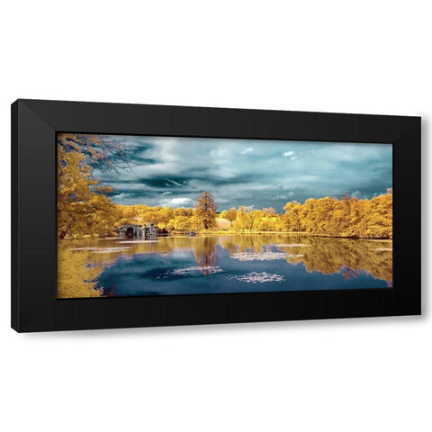 Majolan-the Lake Black Modern Wood Framed Art Print with Double Matting by Gee, Tonee