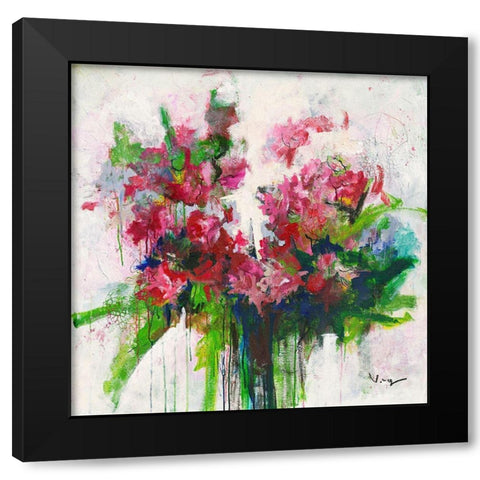 Fuchsia Black Modern Wood Framed Art Print with Double Matting by Mayer, Verena