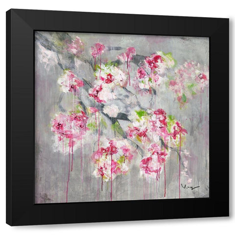 Cherry Blossom II Black Modern Wood Framed Art Print by Mayer, Verena