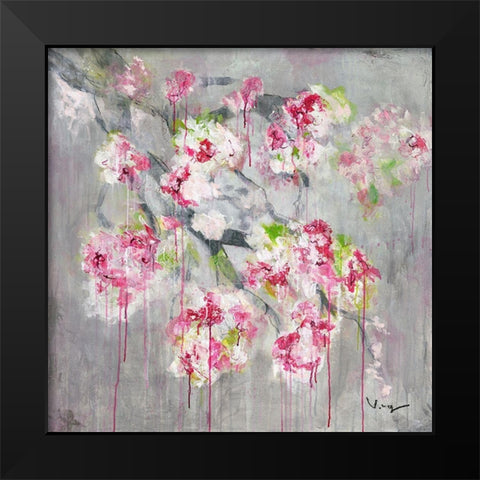 Cherry Blossom II Black Modern Wood Framed Art Print by Mayer, Verena