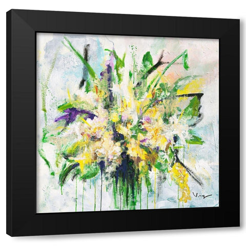 Fresia Black Modern Wood Framed Art Print by Mayer, Verena