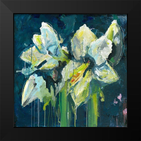 Amaryllis Black Modern Wood Framed Art Print by Mayer, Verena