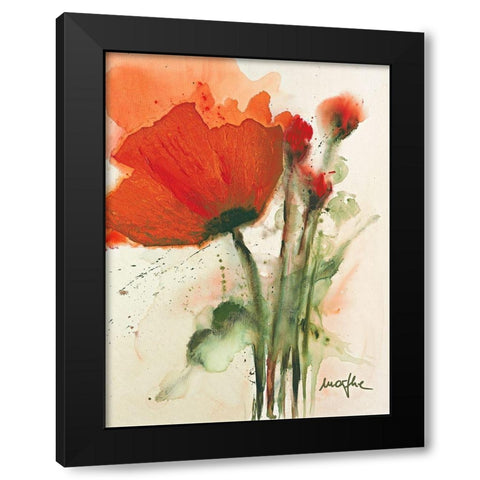 Mohnblumenstrauss I Black Modern Wood Framed Art Print by Marthe