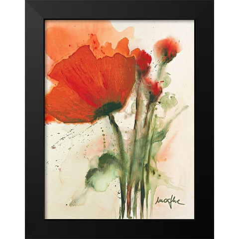 Mohnblumenstrauss I Black Modern Wood Framed Art Print by Marthe