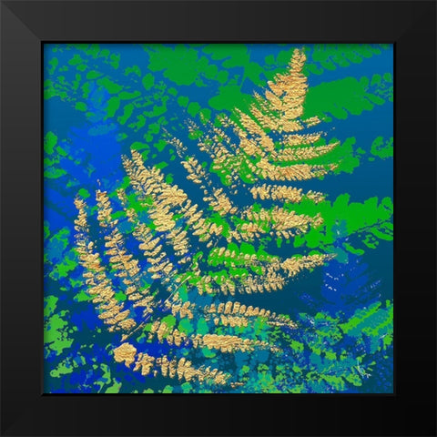 Golden Glory II Black Modern Wood Framed Art Print by MIRA