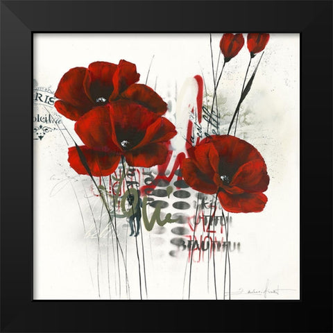Pavot dhiver abstrait 2.0Â  I Black Modern Wood Framed Art Print by Zacher-Finet, Isabelle