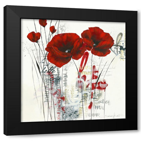 Pavot dhiver abstrait 2.0 II Black Modern Wood Framed Art Print with Double Matting by Zacher-Finet, Isabelle