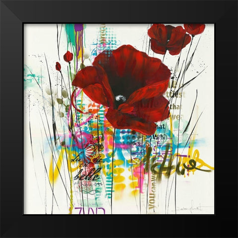Pavot abstrait - next Level II Black Modern Wood Framed Art Print by Zacher-Finet, Isabelle