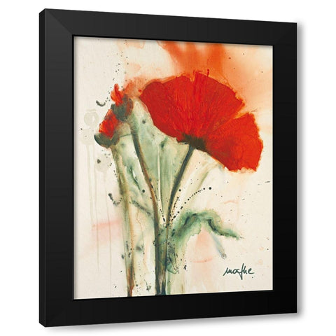 Mohnblumenstrauss II Black Modern Wood Framed Art Print by Marthe