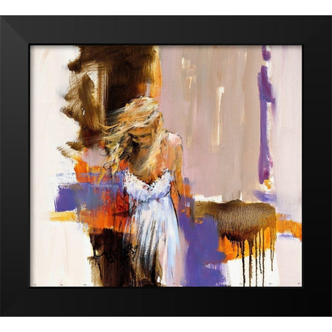 Wind in your Hair Black Modern Wood Framed Art Print by Groenhart, Jan