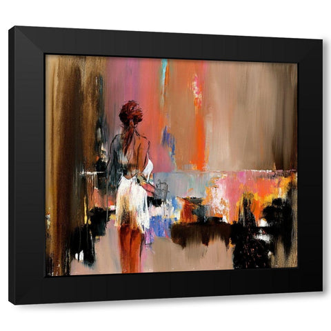 White Dress Black Modern Wood Framed Art Print by Groenhart, Jan