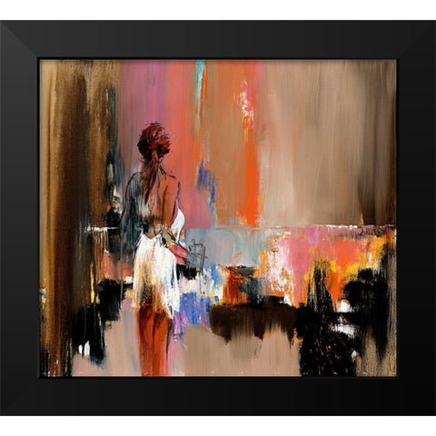 White Dress Black Modern Wood Framed Art Print by Groenhart, Jan