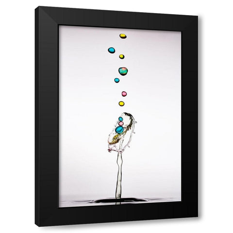 Bubble Cascada Black Modern Wood Framed Art Print with Double Matting by Sanchez, Manuel