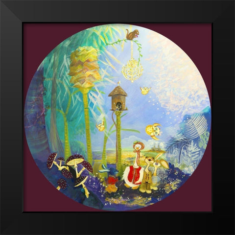 La foret magique Black Modern Wood Framed Art Print by Naudin, Genevieve