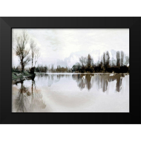 Stiller See Black Modern Wood Framed Art Print by Baumann, Matthais