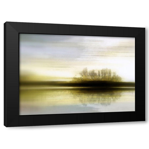 Morgennebel Black Modern Wood Framed Art Print with Double Matting by Baumann, Matthias