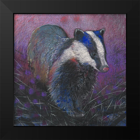 Dachs Black Modern Wood Framed Art Print by Botman, Loes