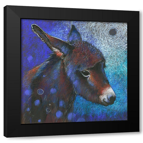 Eselchen Black Modern Wood Framed Art Print by Botman, Loes