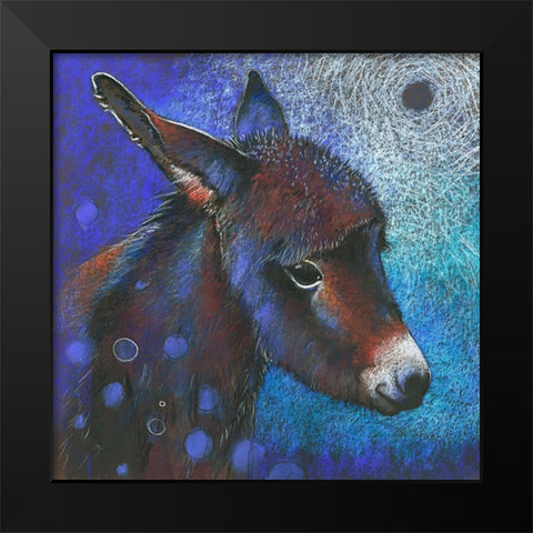 Eselchen Black Modern Wood Framed Art Print by Botman, Loes