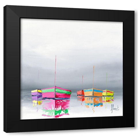 Reflets I Black Modern Wood Framed Art Print with Double Matting by Flanet, Frederic