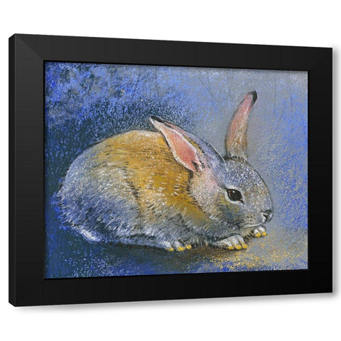 Hase I Black Modern Wood Framed Art Print by Botman, Loes