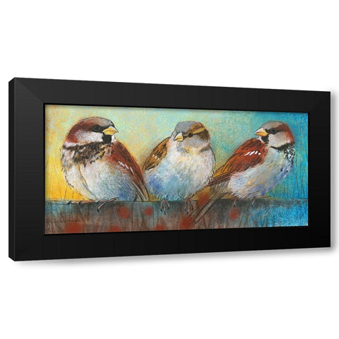 Spatzen Black Modern Wood Framed Art Print with Double Matting by Botman, Loes