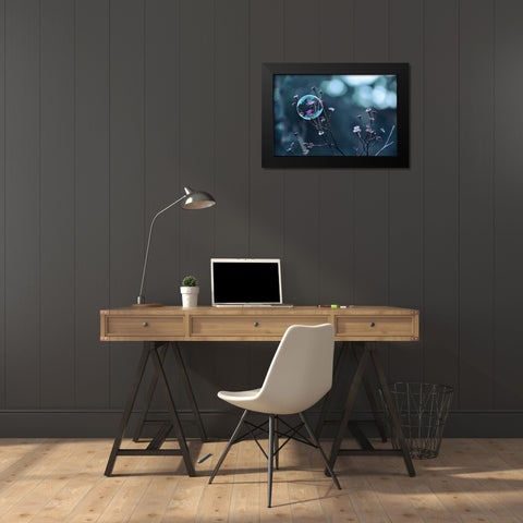 Fragile Perle Black Modern Wood Framed Art Print by Strohmenger, Gaelle