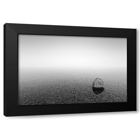 Stone Black Modern Wood Framed Art Print by Steger, Uwe