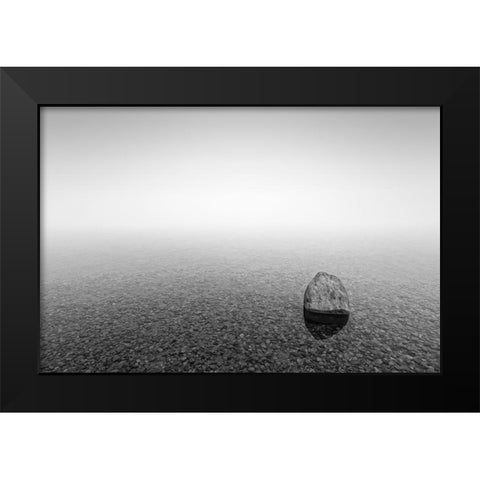 Stone Black Modern Wood Framed Art Print by Steger, Uwe