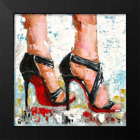 Sous mes pieds Black Modern Wood Framed Art Print by Catherine M.
