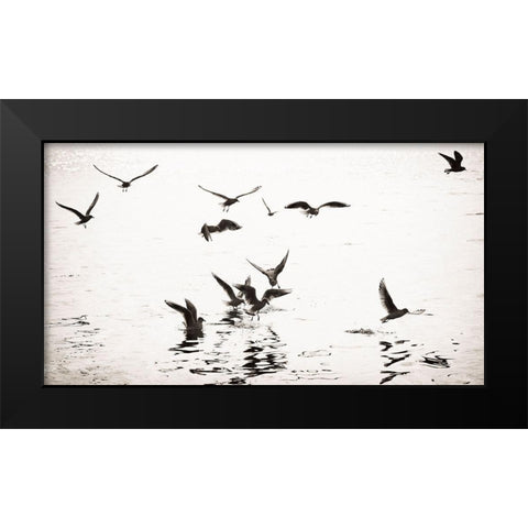 White and Black Black Modern Wood Framed Art Print by Steger, Uwe