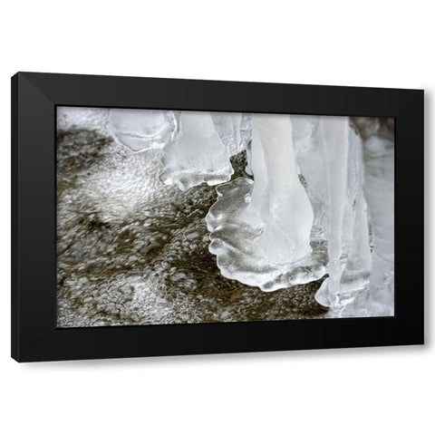 Ice Black Modern Wood Framed Art Print by Steger, Uwe