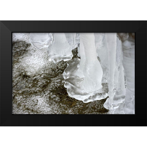 Ice Black Modern Wood Framed Art Print by Steger, Uwe