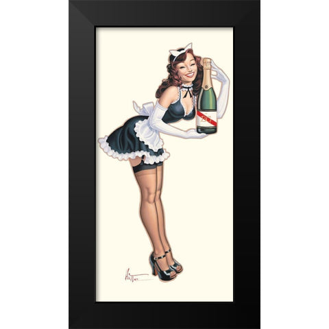 French Maid Black Modern Wood Framed Art Print by Hitte, Patrick