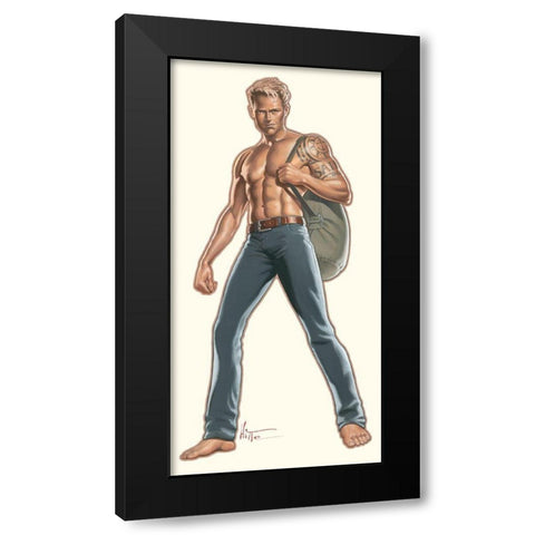 Sailorman Black Modern Wood Framed Art Print by Hitte, Patrick