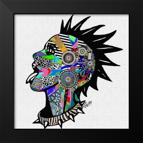 Punky Black Modern Wood Framed Art Print by GRIFF
