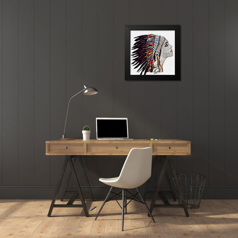 Skyline Black Modern Wood Framed Art Print by GRIFF