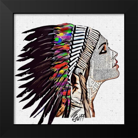 Skyline Black Modern Wood Framed Art Print by GRIFF